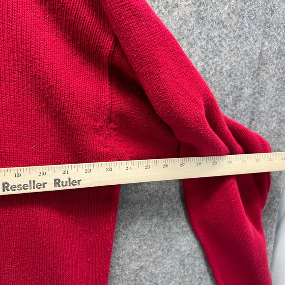 Eddie Bauer Sweater Men Large Tall Adult Red Crewneck Pullover Casual Chunky Vtg - Picture 4 of 12